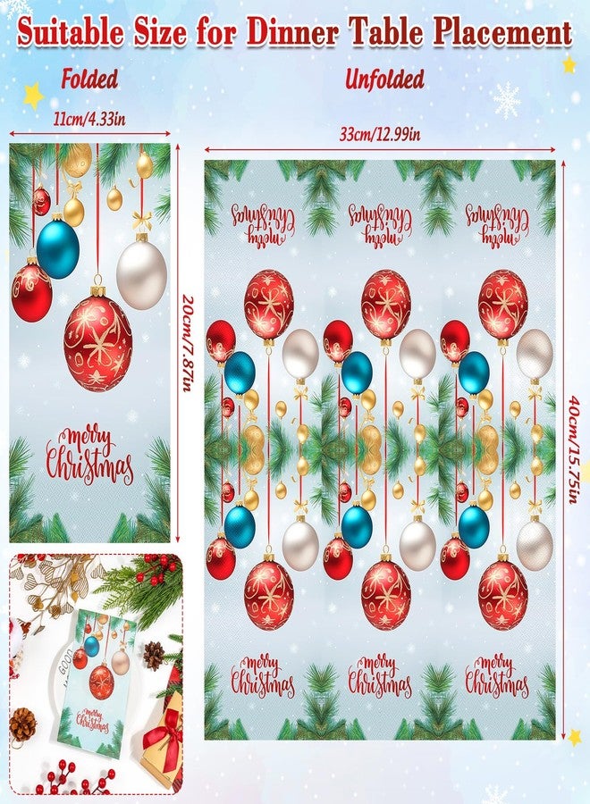 Jollidecor 170 Christmas Paper Napkins, 3-ply Disposable Christmas Napkins Hanging Balls Decorative Elegant Guest Hand Towels for Dinning Table Bathroom Kitchen Cocktail Party Decor - Image 3